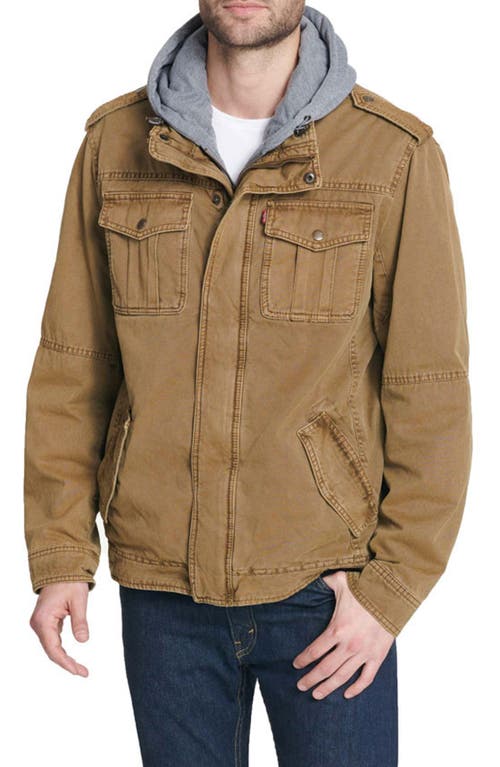 Shop Levi's Levis Detachable Hood Utility Jacket In Brown