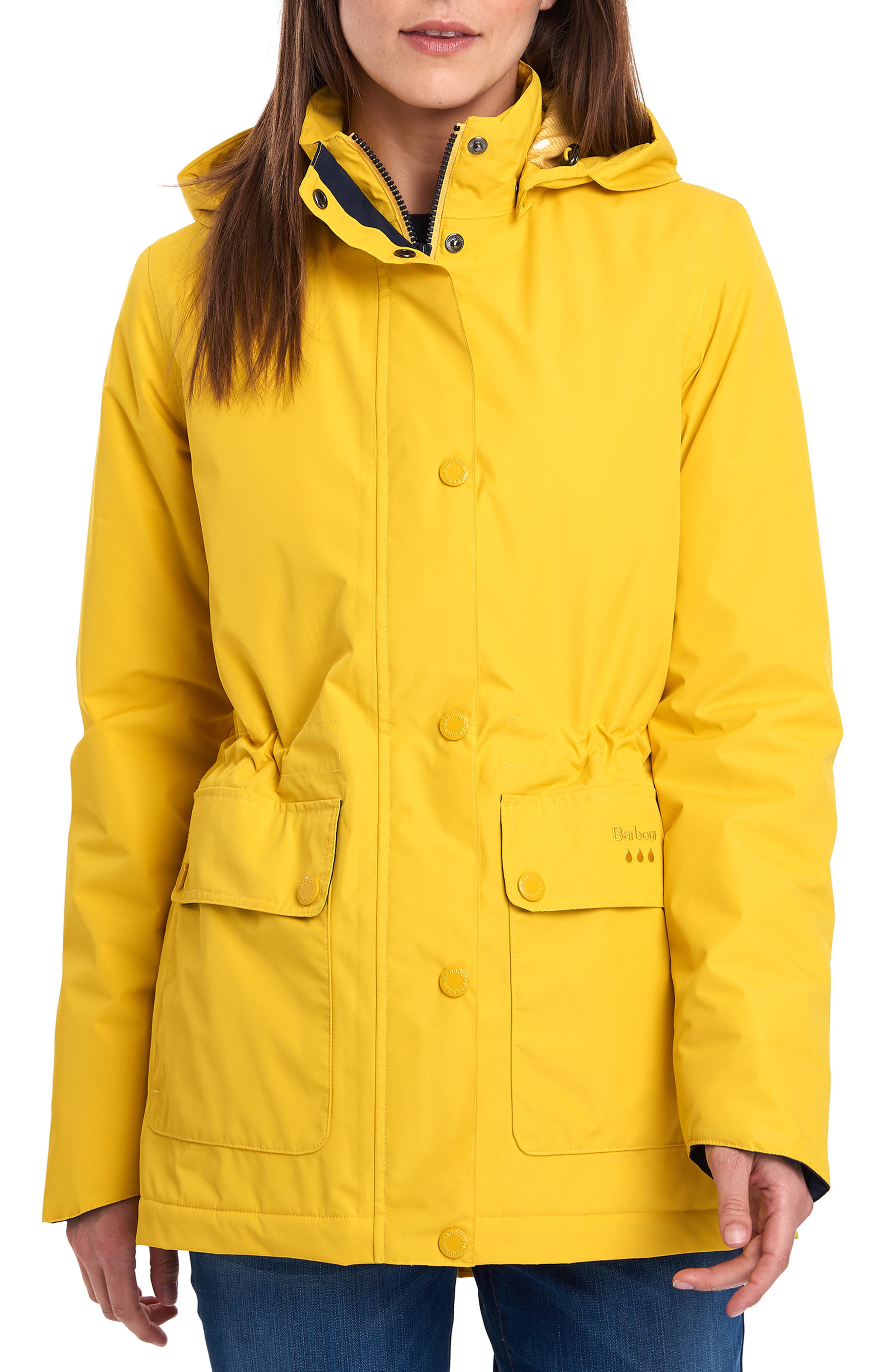 barbour women's yellow raincoat