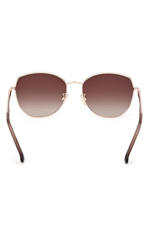 Shop Max Mara 58mm Round Sunglasses In Gold/gradient Brown