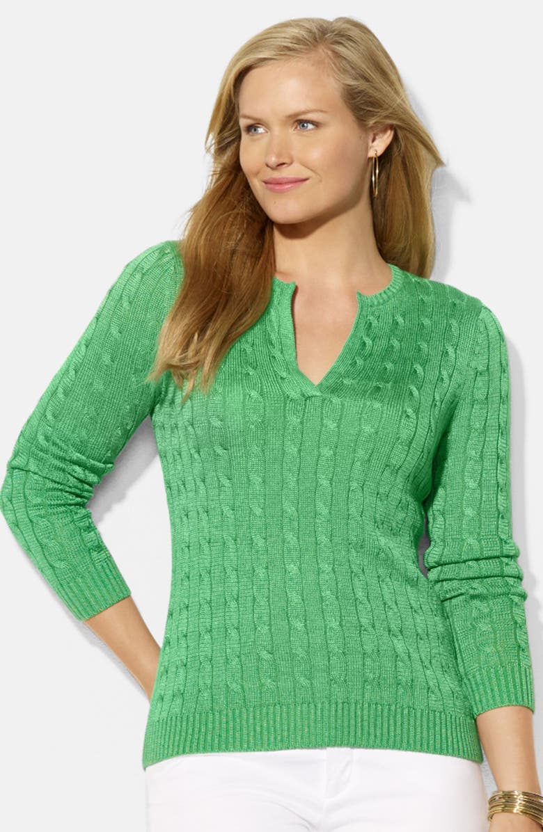 Lauren Ralph Lauren Cable Knit Sweater (Plus Size) | Nordstrom