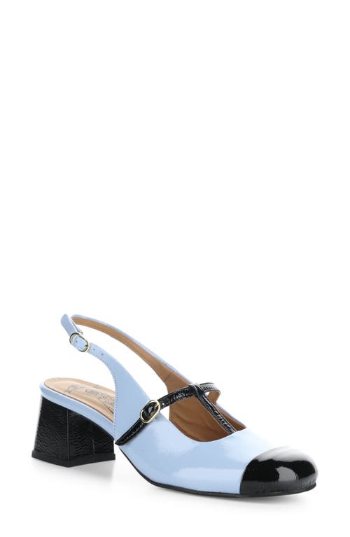 Shop Fly London Soln Cap Toe Slingback Pump In 002 Black/sky Blue N