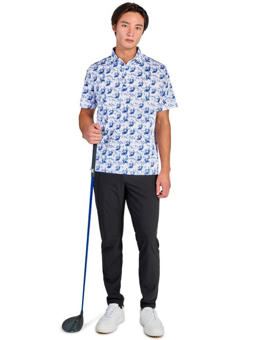 Construct Con.struct Cactus Print Performance Golf Polo In White