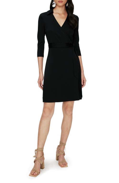 Diane von Furstenberg Jeanne Faux-Wrap Dress Black at Nordstrom,