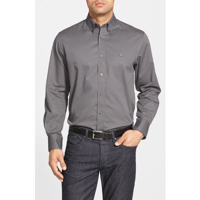 Nordstrom Shop Smartcare(TM) Traditional Fit Twill Boat Shirt, Grey