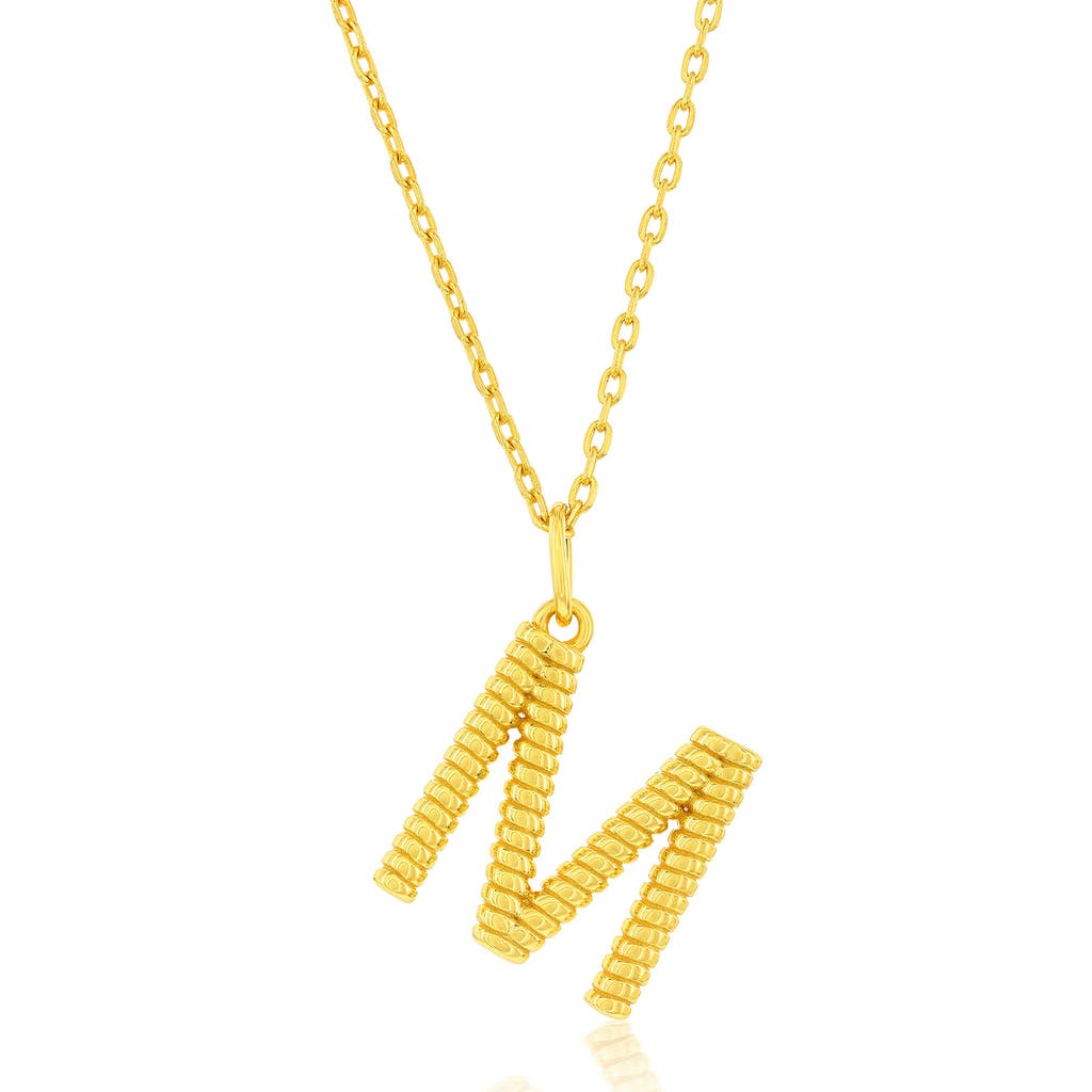 Simona Croissant Initial Pendant Necklace In Gold- M