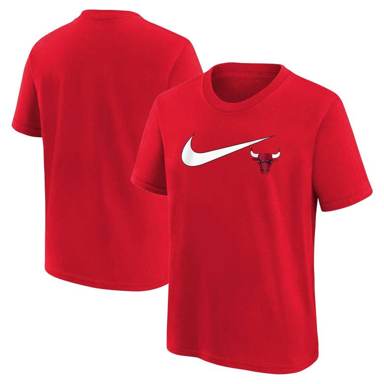 Shop Nike Youth  Red Chicago Bulls Swoosh T-shirt