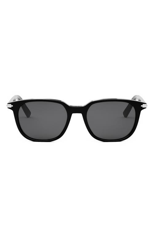 Shop Dior 'blacksuit S12i 52mm Oval Sunglasses In Shiny Black/smoke