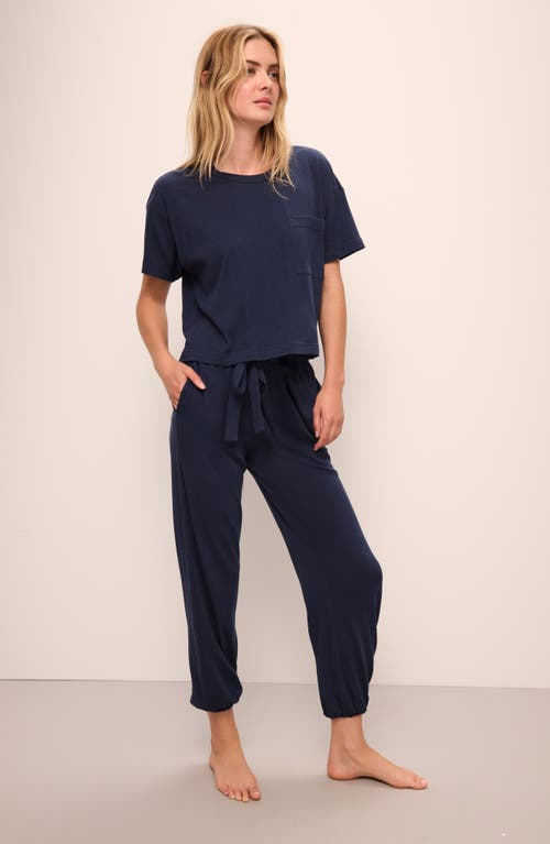 EBERJEY EBERJEY OVERSIZE ALOE INFUSED COTTON BLEND PAJAMA TOP 