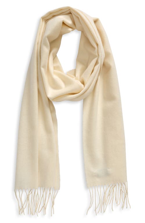 Johnstons Of Elgin Cashmere Fringe Scarf In White