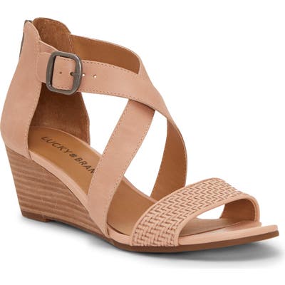 Lucky Brand Jestah Wedge Sandal, Beige