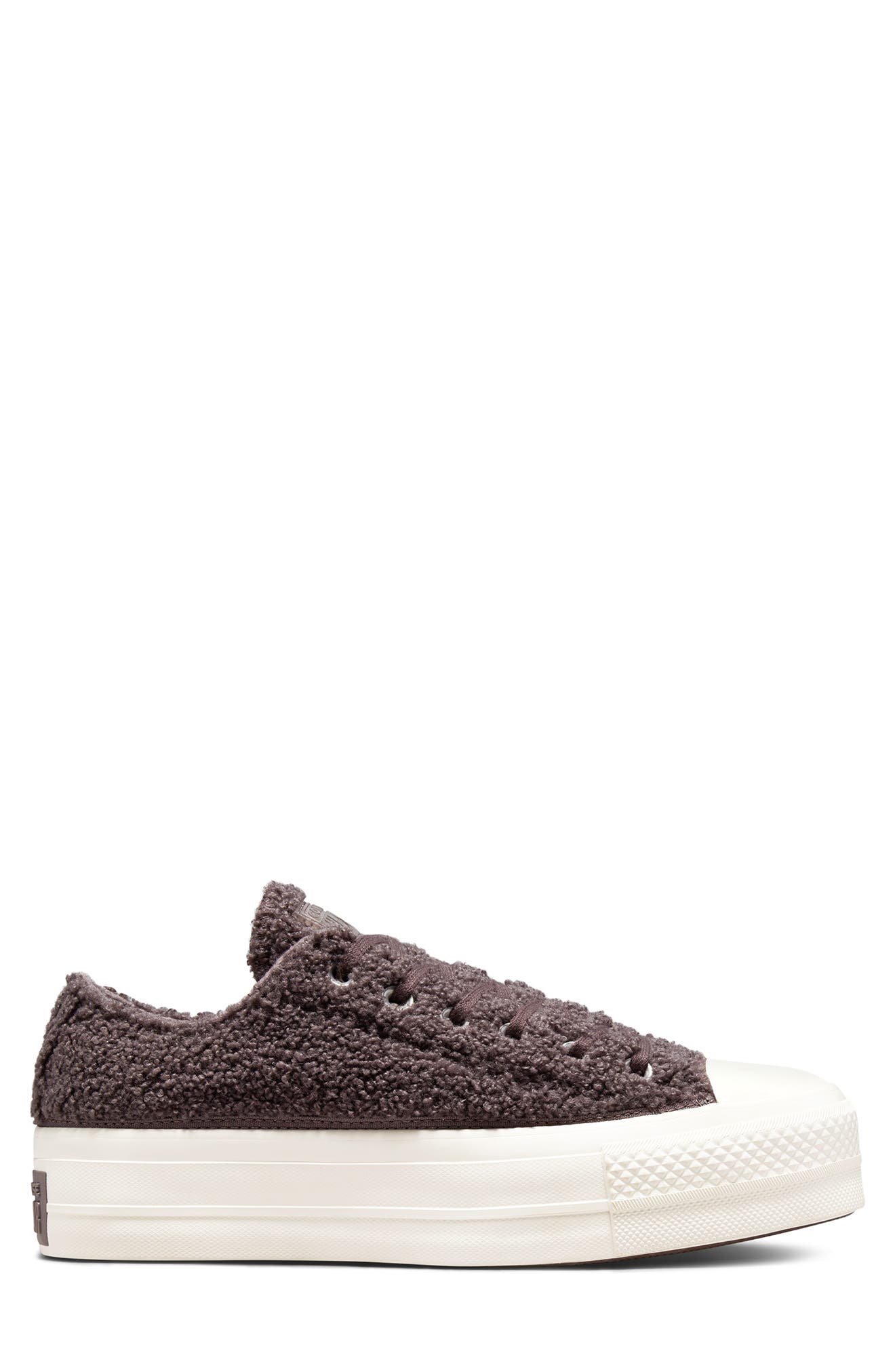 converse faux shearling platform sneaker