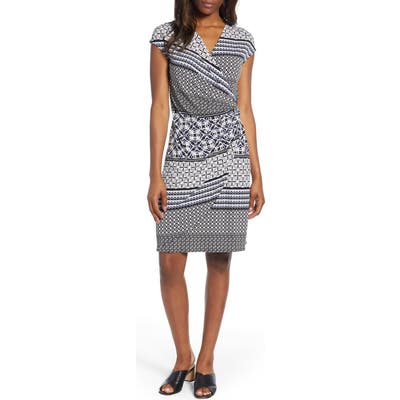 Tommy Bahama Tropical Terrazza Faux Wrap Dress, Black