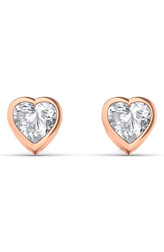 HAUTECARAT HAUTECARAT LAB CREATED DIAMOND HEART STUD EARRINGS