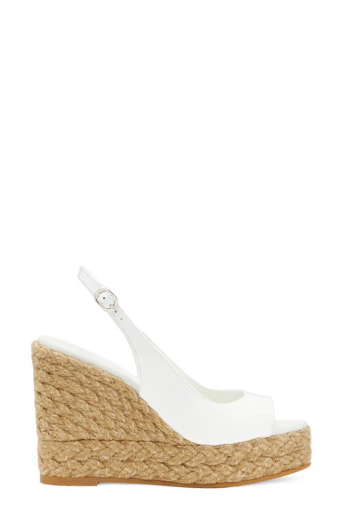 Stuart Weitzman Island Espadrille Wedge Sandal In White/natural