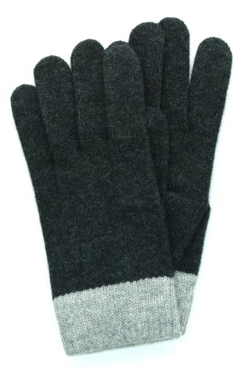 Shop Portolano Colorblock Cashmere & Wool Tech Gloves In Charcoal/husky