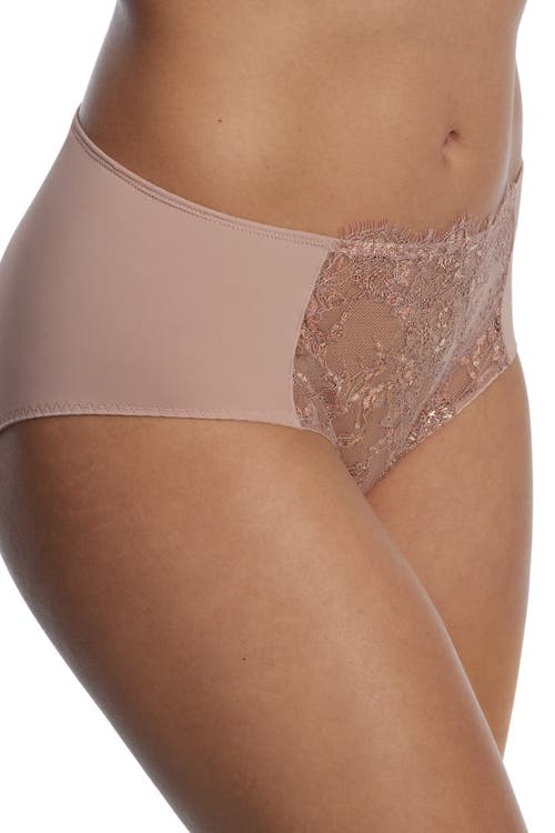Skarlett Blue Entice Front Lace Brief In Romance/rose Gold