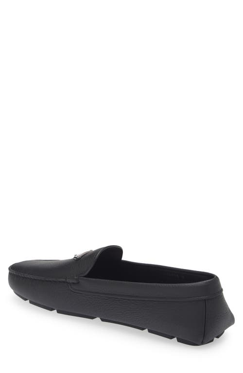 Shop Prada Triangle Logo Driving Loafer In Nero