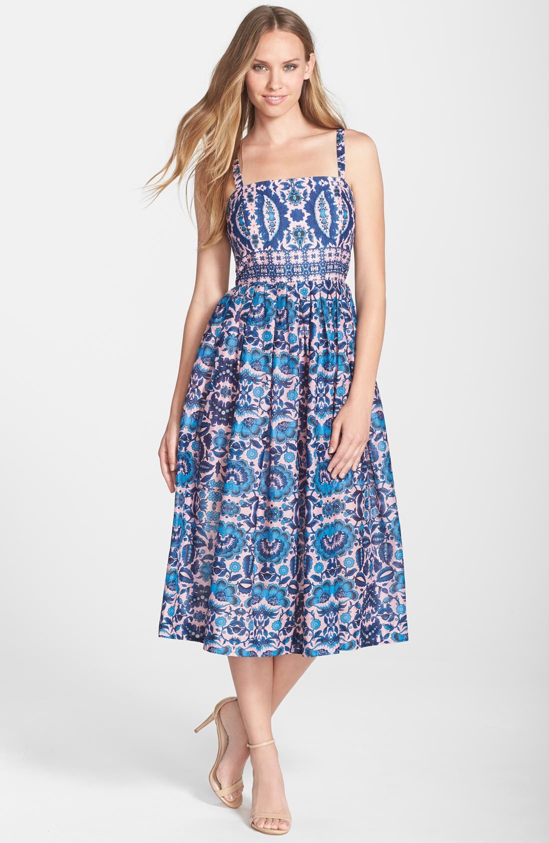 Taylor Dresses Cotton Voile Midi Dress Nordstrom