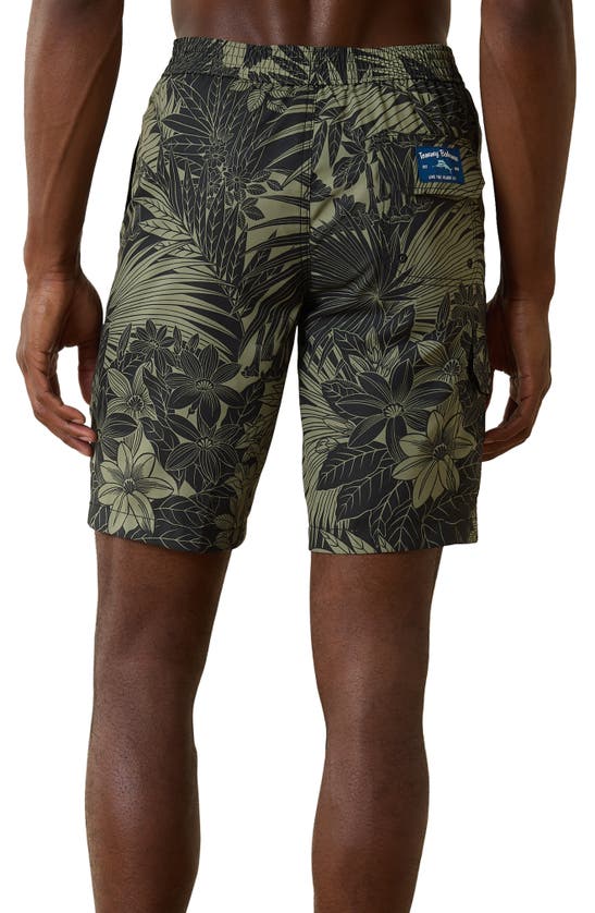 Shop Tommy Bahama Baja Santiago Palms Board Shorts In Black