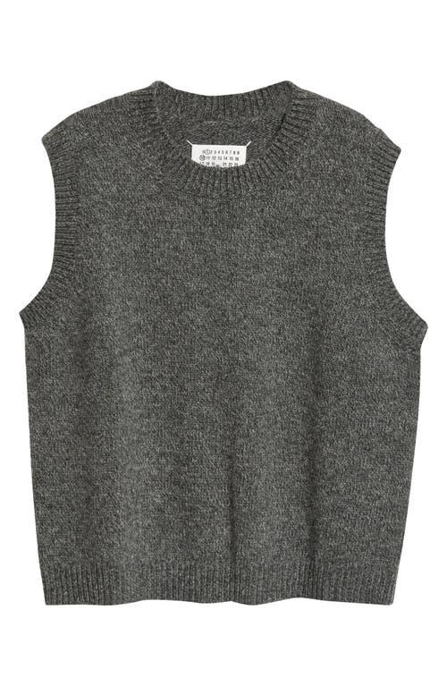 Shop Maison Margiela Marled Wool Sweater Vest In Dark Grey