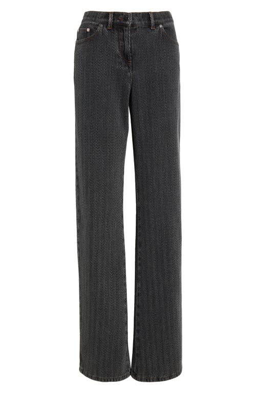 Shop Julie Kegels Po Herringbone Straight Leg Jeans In Black