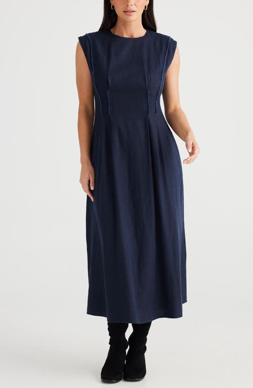 Shop Brave + True Brave+true Fortuna Sleeveless A-line Dress In Navy