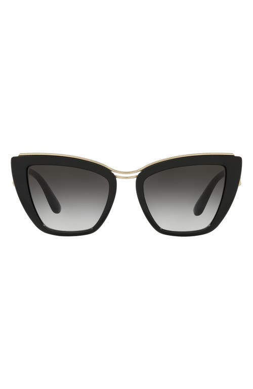 Dolce & Gabbana 54mm Gradient Cat Eye Sunglasses in Black at Nordstrom