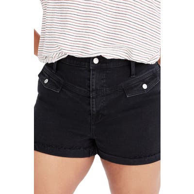 Madewell Western Yoke Edition High Waist Denim Shorts, Black
