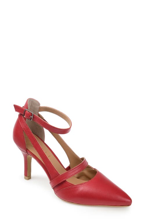 Vallerie Pointed Toe Pump in Red Leather