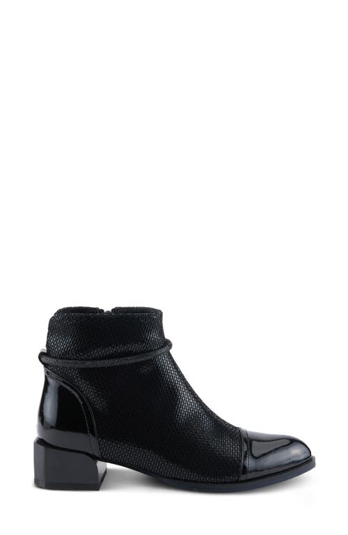 Azura By Spring Step Shelbi Cap Toe Bootie In Black Patent
