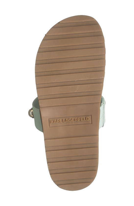Shop Karl Lagerfeld Paris Balou Imitation Pearl Flat Sandal In Mint Julep