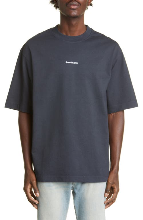 Acne Studios Relaxed Fit Logo T-Shirt in Black