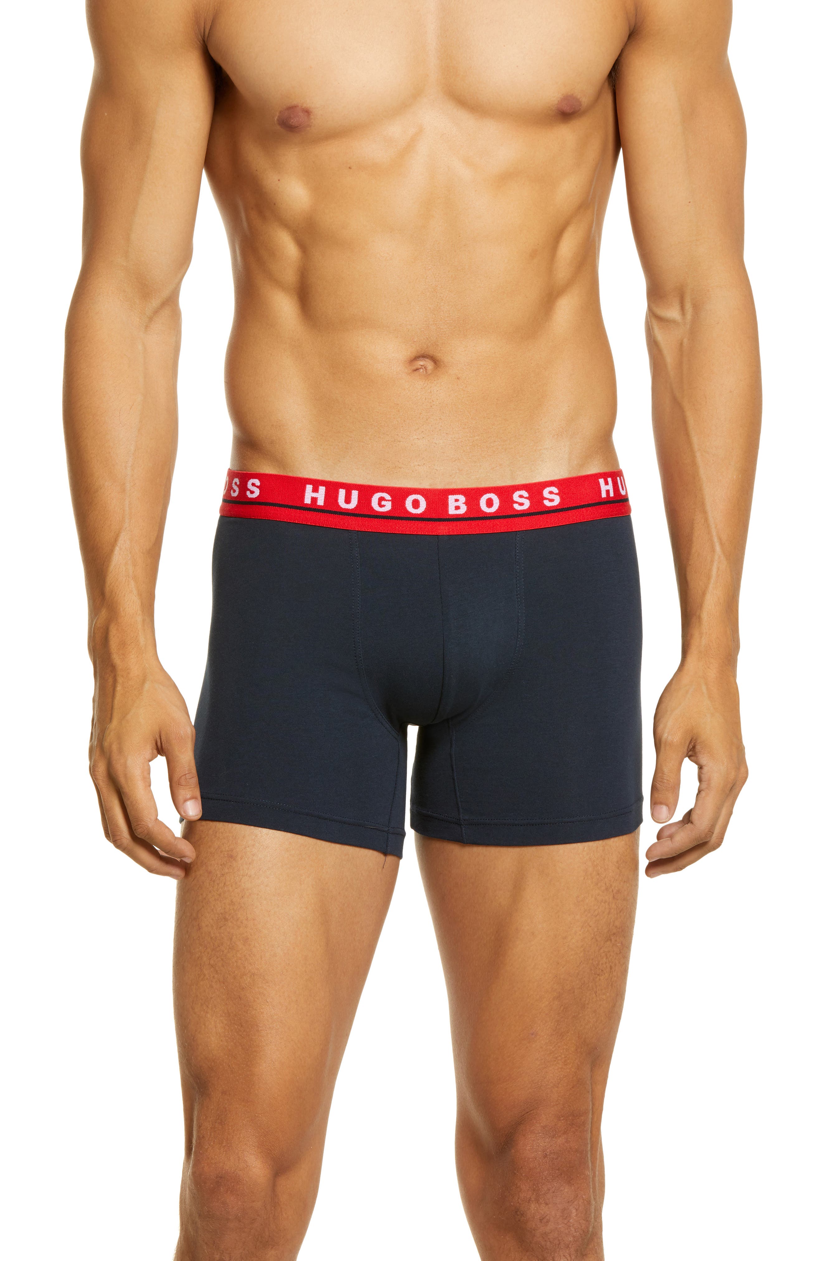 UPC 791725477870 product image for Men's Hugo Assorted 3-Pack Boxer Briefs, Size Small - Blue | upcitemdb.com