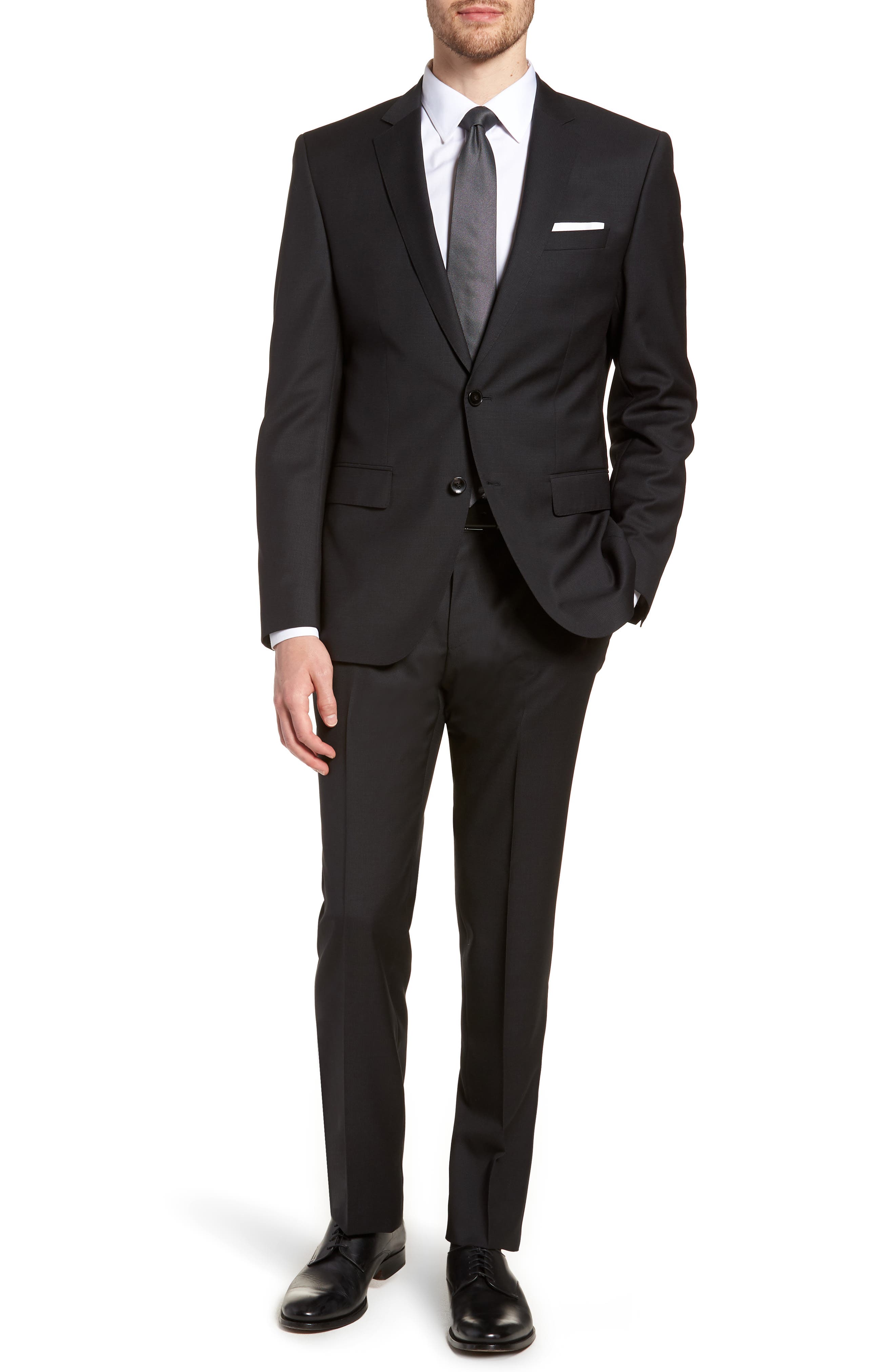 Huge/Genius Slim Fit Solid Wool Suit 