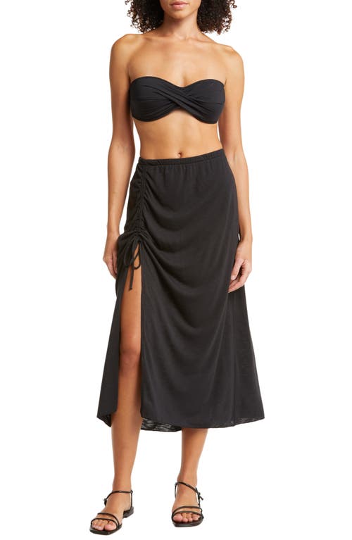 Becca Breezy Basics Drawstring Side Maxi Skirt in Black