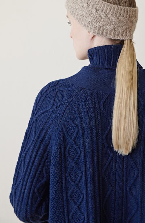 Oyun Cable Fisherman Cardigan In Azure Blue