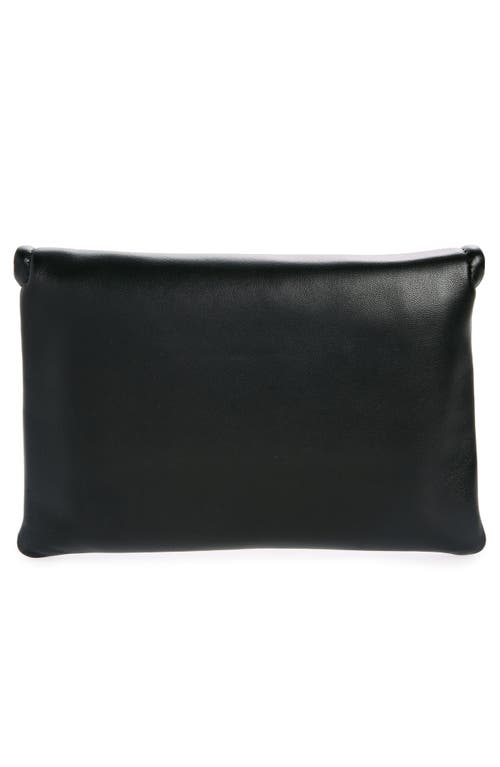 Shop Valentino Garavani Medium Vlogo Leather Clutch In Nero