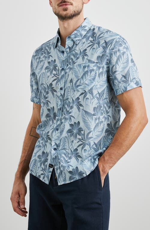 Rails Carson Botanical Print Short Sleeve Linen Blend Button-Up Shirt Jungle Garden Reflection at Nordstrom,