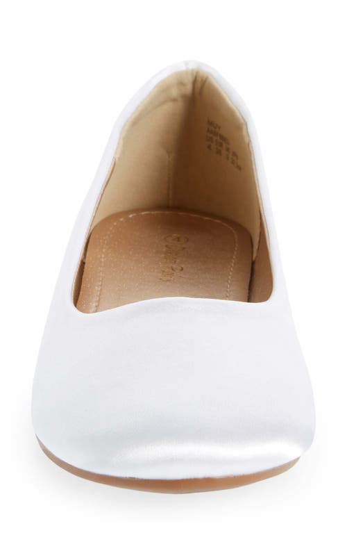 Dream Pairs Kids' Ballerina Flat In White/satin