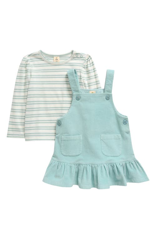 Tucker + Tate T-shirt & Corduroy Dress Set In Blue Janie Stripe- Blue