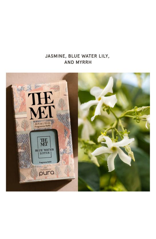 Shop Pura X The Met Egyptian Sandalwood Diffuser Fragrance Refill In Blue Water Lotus