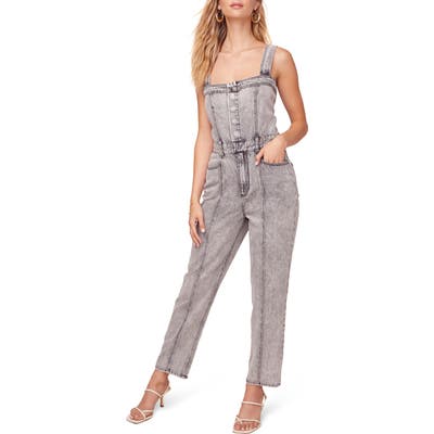 Astr The Label In Depth Denim Jumpsuit, Grey