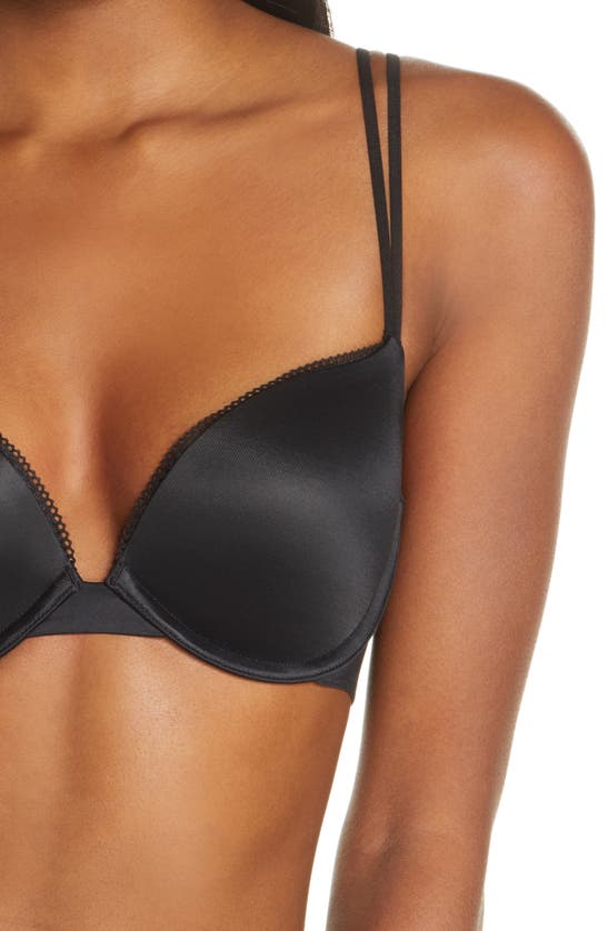 Shop Calvin Klein Liquid Touch Underwire Push-up Plunge Bra In Black