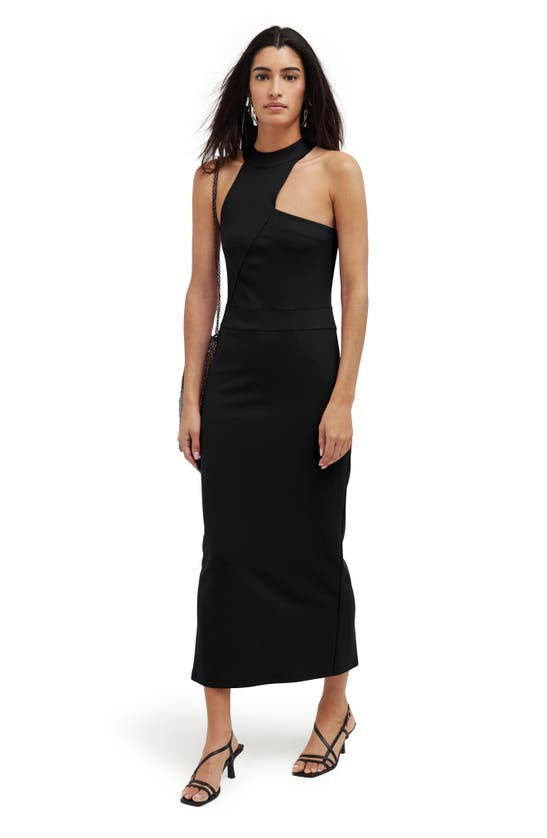 Shop Marcella Sonata Ponte Knit Midi Cocktail Dress In Black