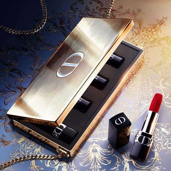 Dior Rouge Minaudiere Case & Lipstick Holder with Chain