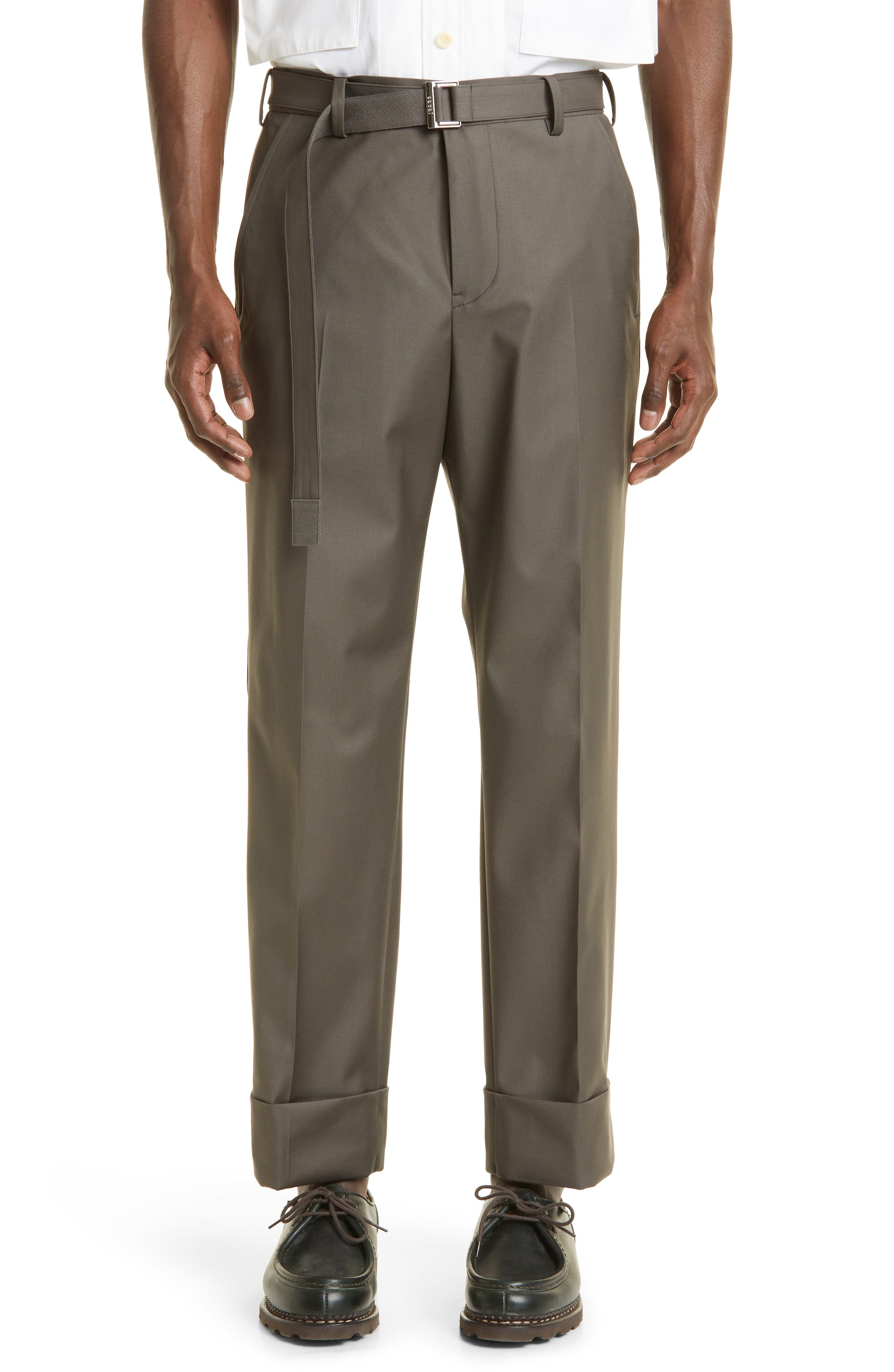 Sacai Belted Wool Suiting Pants | Nordstrom