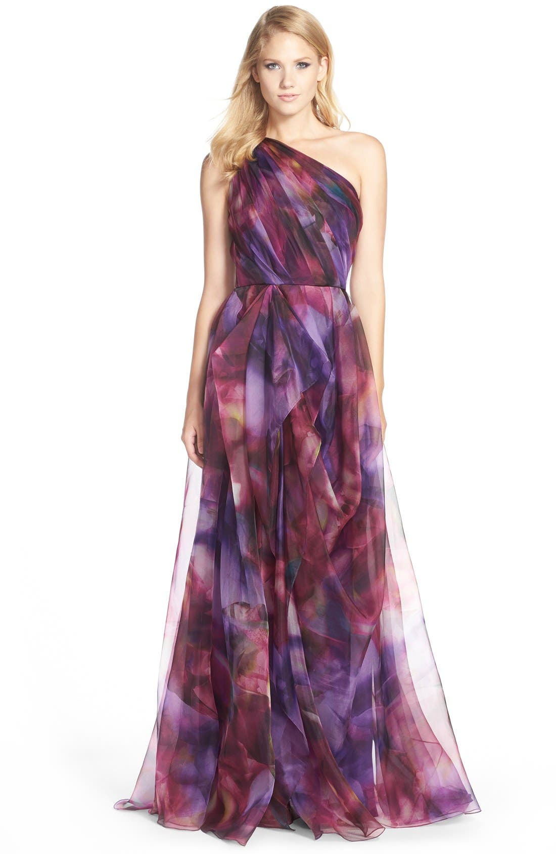badgley mischka purple dress