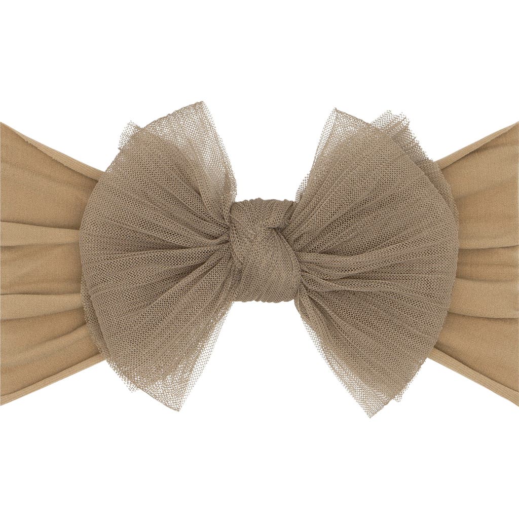 Baby Bling Tulle Fab Headband In Pleated Latte