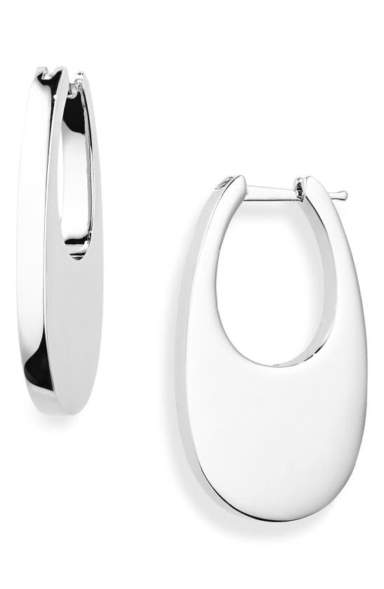 Shop Coperni Medium Swipe Earrings In Silver