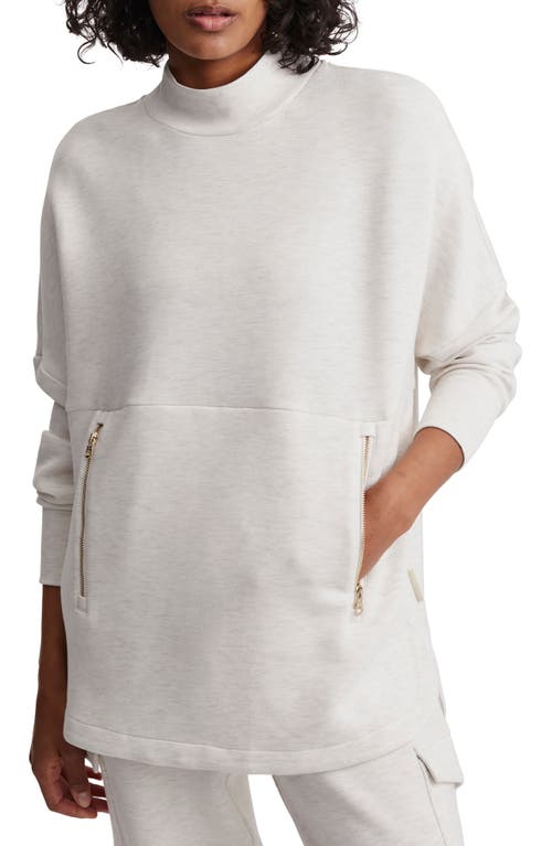 Varley Bay Mock Neck Sweatshirt in Ivory Marl